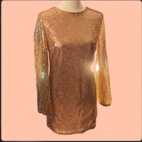 Dresses & Skirts - Rose Gold Y2K Sequin Micro Mini dress ✨